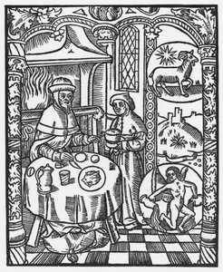 1月、 &39;Almanach des Bergers&39;から、1491年（木琴） 作： Pierre Le Rouge